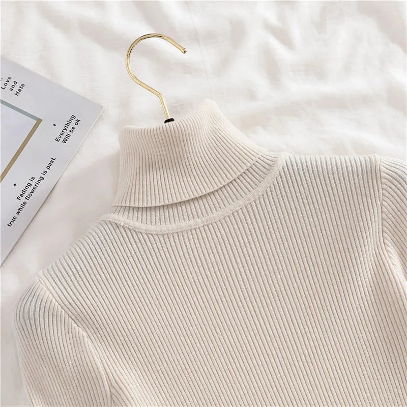 Women's Winter Fall Turtleneck Sweater Knitted Soft Pullovers Cashmere Jumpers Basic Soft Sweaters For Women 2024 Autumn Winter