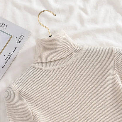 Women's Winter Fall Turtleneck Sweater Knitted Soft Pullovers Cashmere Jumpers Basic Soft Sweaters For Women 2024 Autumn Winter