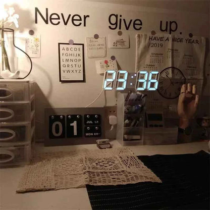 3D LED Digital Wall Clock | Glow Night Mode | Aesthetic Room Decor