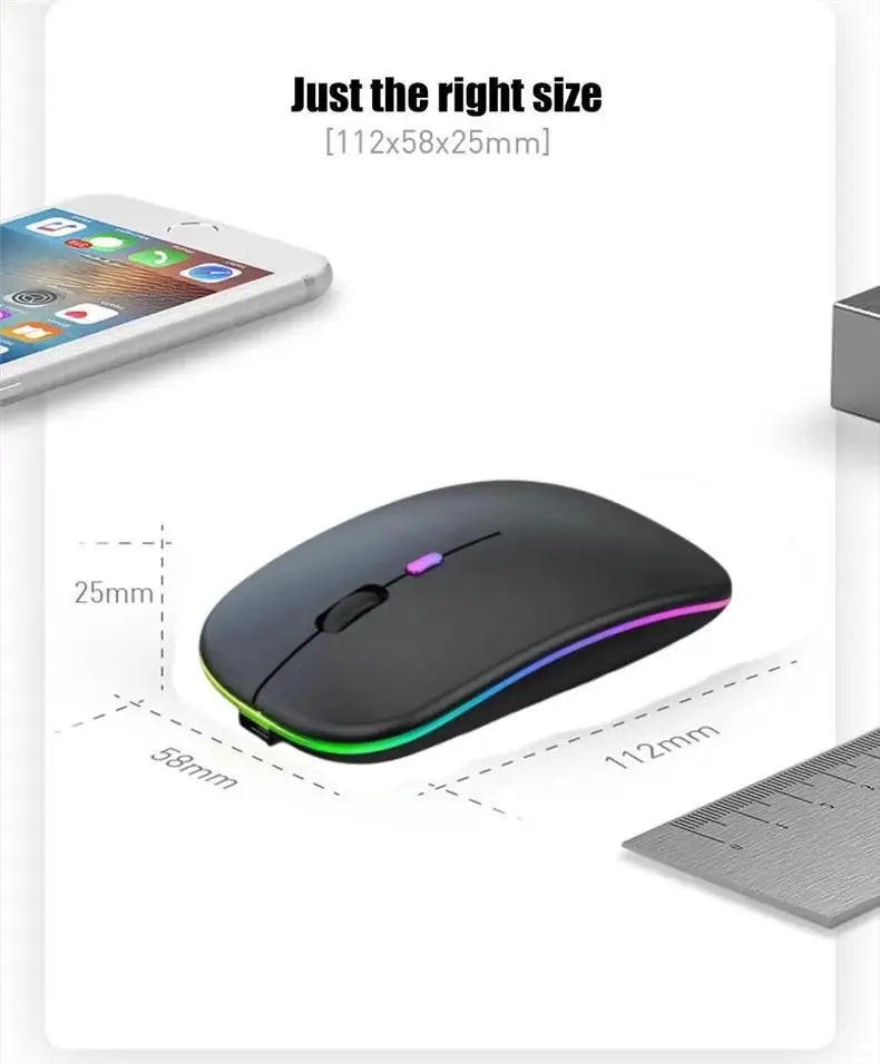 Wireless Mouse Gaming Mouse Backlight USB Compatible RGB Rechargeable Mice Silent Backlit Ergonomic Gaming Mouse for Laptop PC