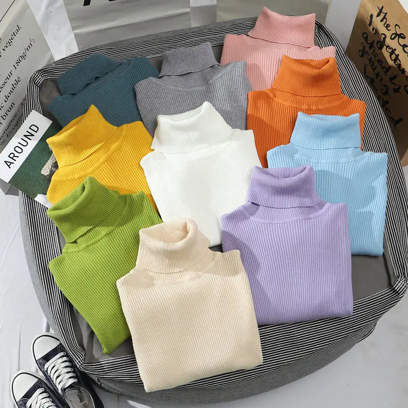 Women's Winter Fall Turtleneck Sweater Knitted Soft Pullovers Cashmere Jumpers Basic Soft Sweaters For Women 2024 Autumn Winter