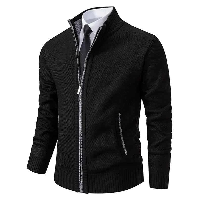 Solid Color Men's Fleece Sweater - Stylish Comfort