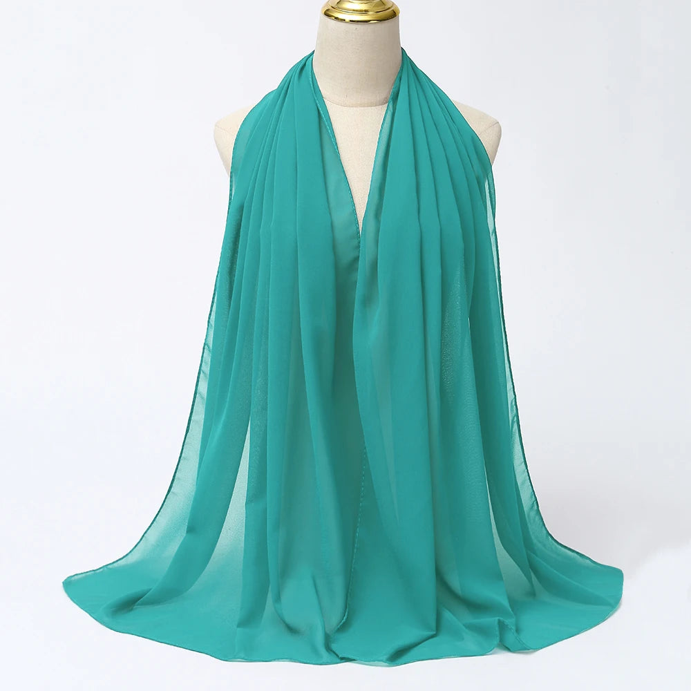 Elegant Chiffon Hijab Scarf - Lightweight Head Wrap & Shawl