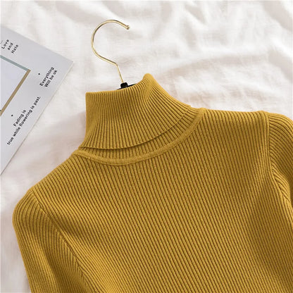 Women's Winter Fall Turtleneck Sweater Knitted Soft Pullovers Cashmere Jumpers Basic Soft Sweaters For Women 2024 Autumn Winter