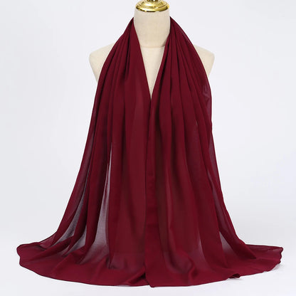 Elegant Chiffon Hijab Scarf - Lightweight Head Wrap & Shawl