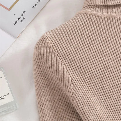 Women's Winter Fall Turtleneck Sweater Knitted Soft Pullovers Cashmere Jumpers Basic Soft Sweaters For Women 2024 Autumn Winter