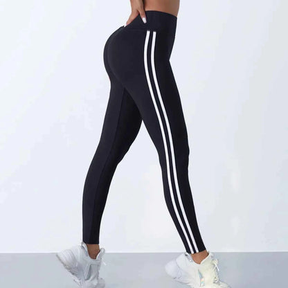 Women's Striped Sport Pants for Fitness and Running