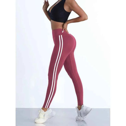 Women's Striped Sport Pants for Fitness and Running