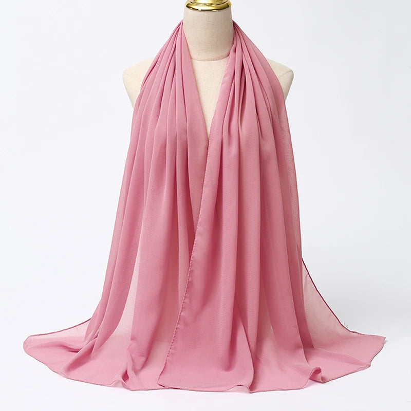 Elegant Chiffon Hijab Scarf - Lightweight Head Wrap & Shawl