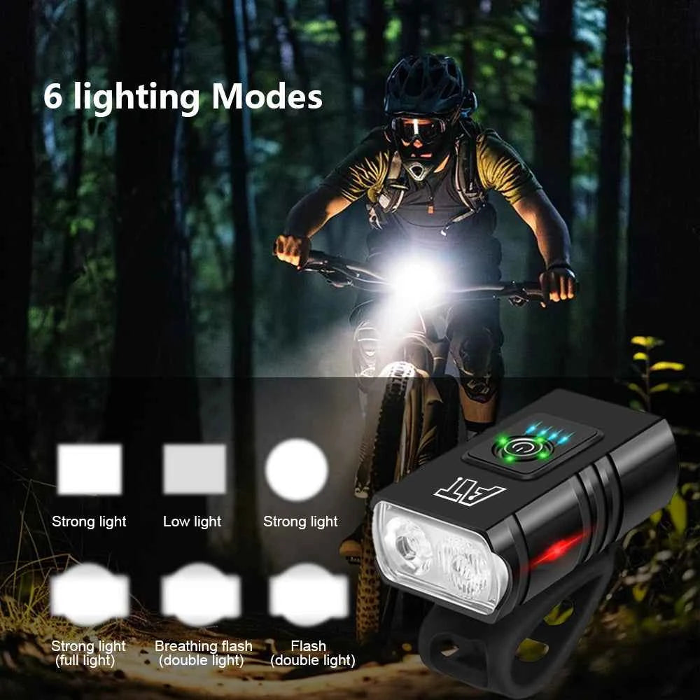 LED Bicycle Front Light Type-C Rechargeable Bicycle Headlight MTB Road Bike Headlamp Easy to Install Cycling Accessories
