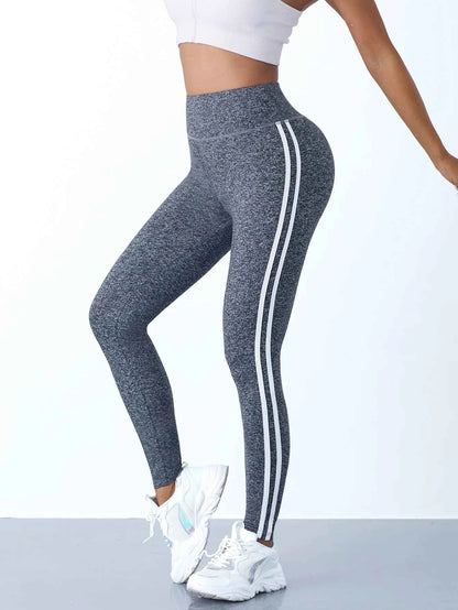 Women's Striped Sport Pants for Fitness and Running