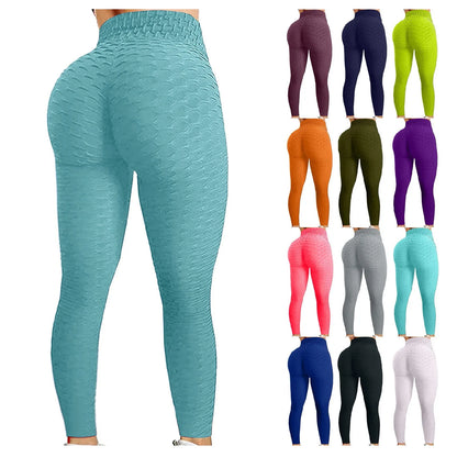 Damen Leggings mit hoher Taille, Yogahose, Bauchkontrolle, schlankmachende Booty-Leggings, Workout, Laufen, Po-Lift-Strumpfhose