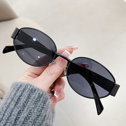 Fashion Oval Sunglasses Women Retro Trend Outdoor Metal Sun Glasses High Quality Classic Men Luxury Brand Eyewear UV400