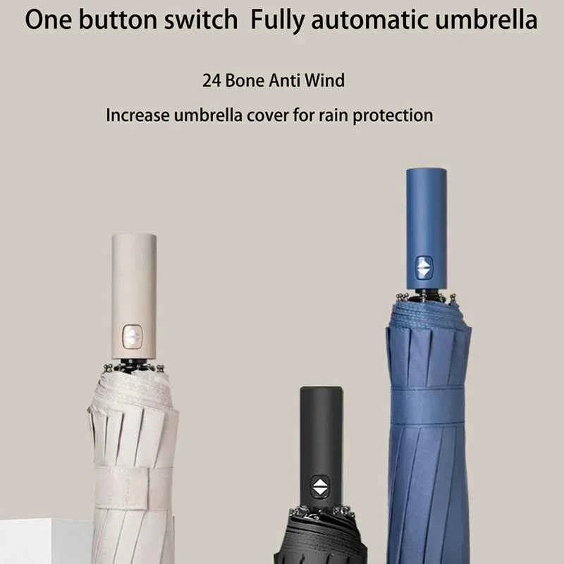 24-Bone Windproof Umbrella: Strong & Anti-UV Sunscreen