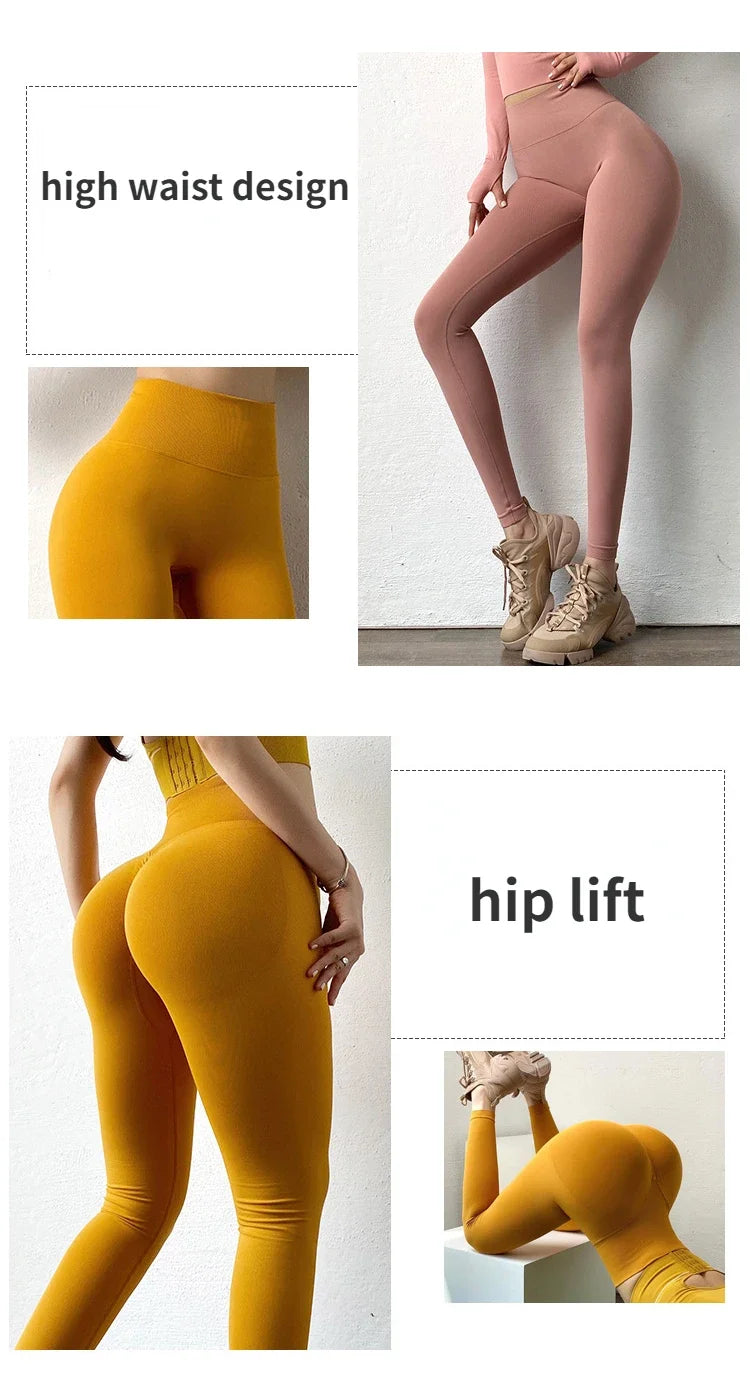 Anti-Cellulite-Yogahose für Damen mit Push-Up- und Po-Lift-Design