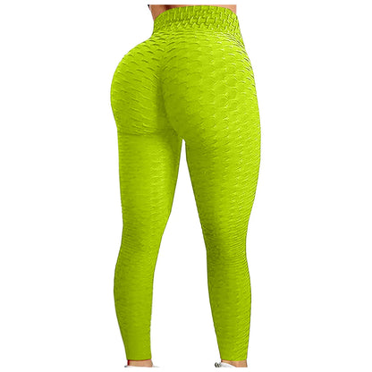 Damen Leggings mit hoher Taille, Yogahose, Bauchkontrolle, schlankmachende Booty-Leggings, Workout, Laufen, Po-Lift-Strumpfhose