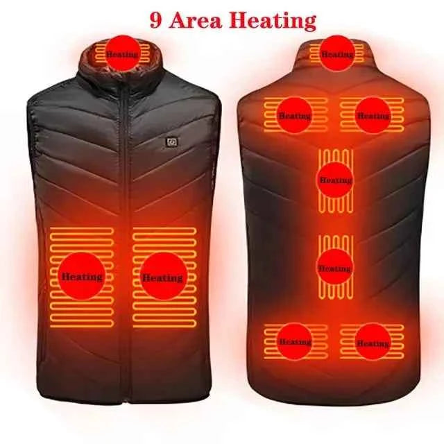 17-Area USB Infrared Heated Vest - Winter Electric Jacket