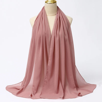 Elegant Chiffon Hijab Scarf - Lightweight Head Wrap & Shawl