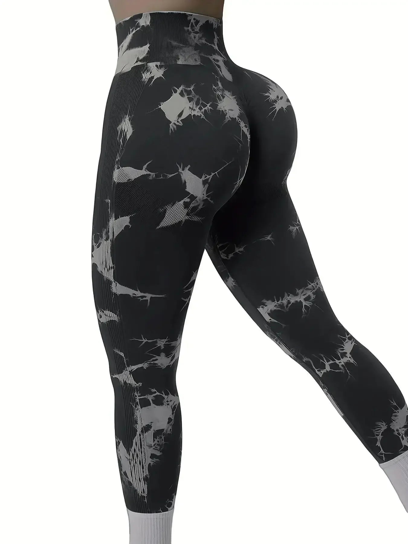 Leggings de yoga con efecto tie dye sin costuras para mujer, leggings de cintura alta para fitness, leggings sexys de moda para hacer ejercicio, correr, levantar glúteos y andar en bicicleta