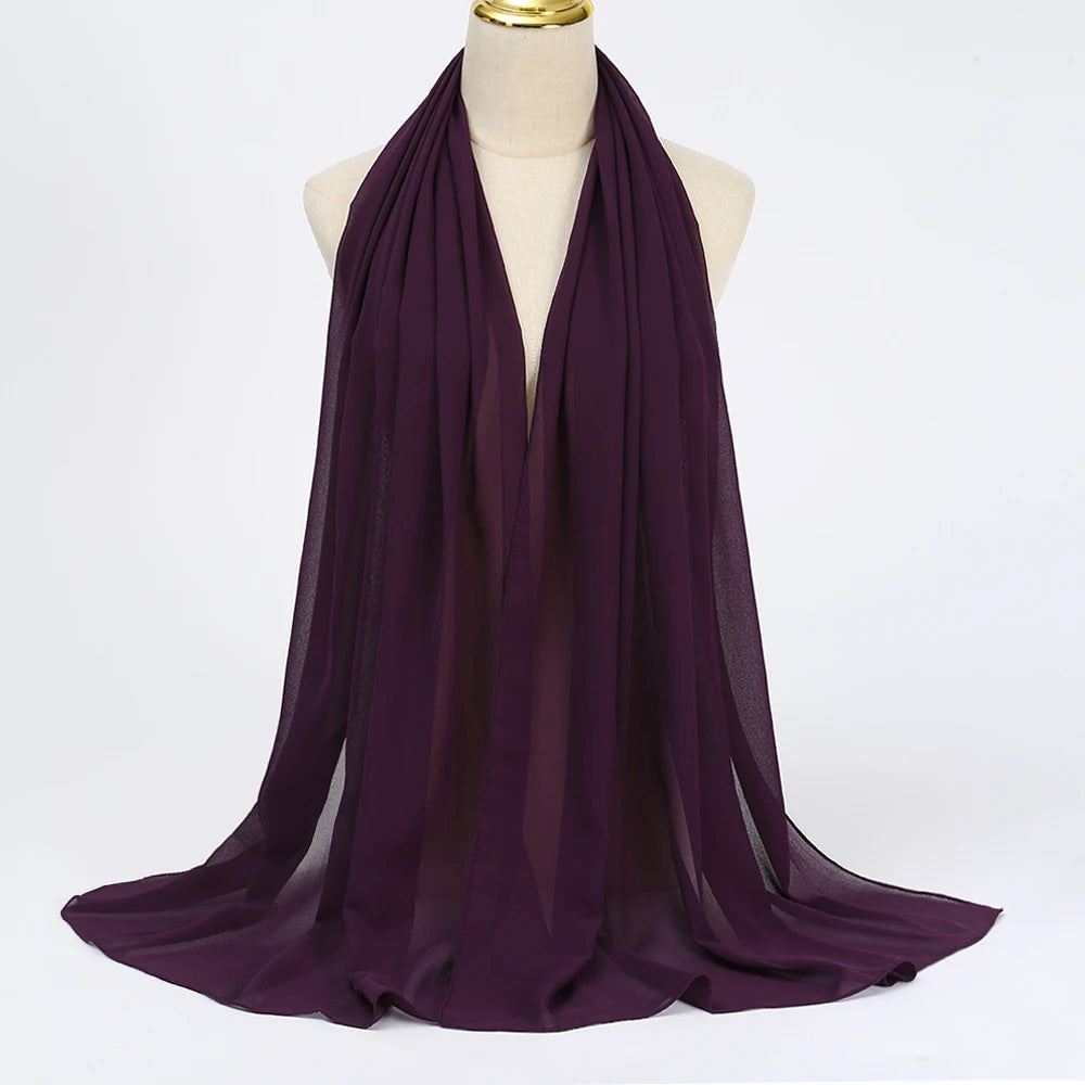 Elegant Chiffon Hijab Scarf - Lightweight Head Wrap & Shawl