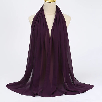 Elegant Chiffon Hijab Scarf - Lightweight Head Wrap & Shawl
