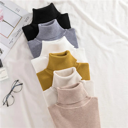 Women's Winter Fall Turtleneck Sweater Knitted Soft Pullovers Cashmere Jumpers Basic Soft Sweaters For Women 2024 Autumn Winter