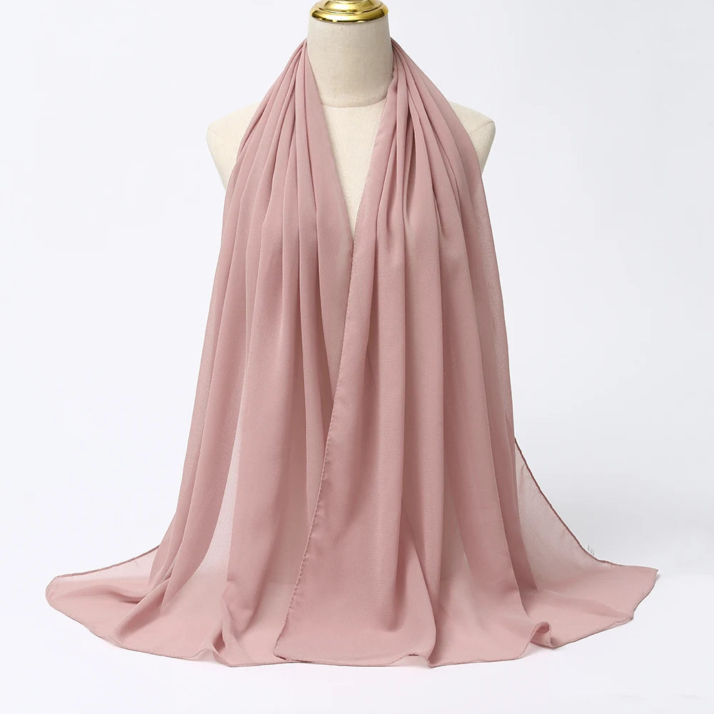 Elegant Chiffon Hijab Scarf - Lightweight Head Wrap & Shawl