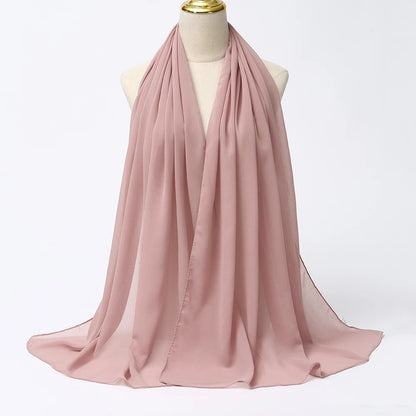 Elegant Chiffon Hijab Scarf - Lightweight Head Wrap & Shawl