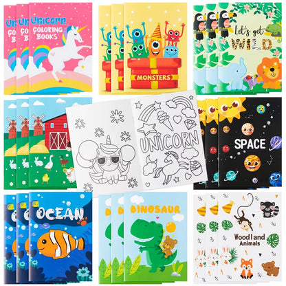 24Pcs Coloring Books Colouring Pages Bulk Ocean Colorful Drawing DIY Art Doodle Painting Learning Color Booklet Arts Beginners