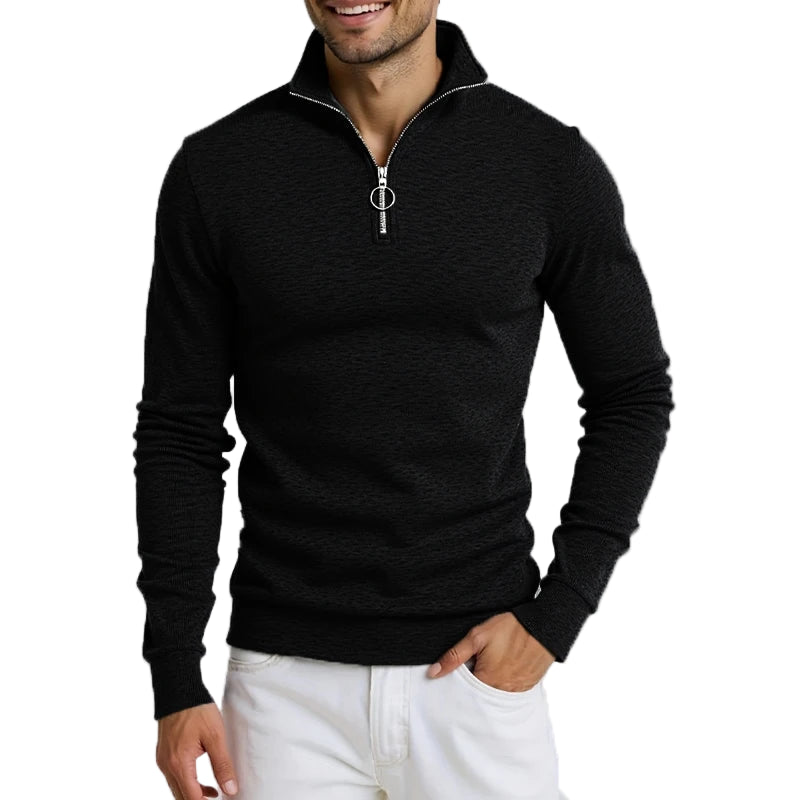 VaultHaus long sleeve outdoor jacket men in black with a stylish zip-up design for comfort and warmth