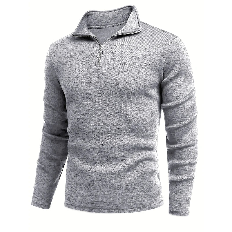Grey zip-up long sleeve outdoor jacket men suitable for casual wear and hiking activities