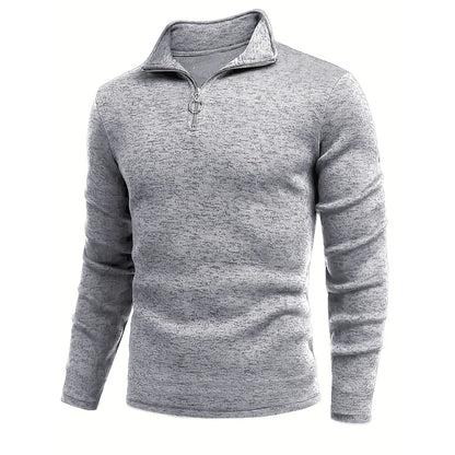 Grey zip-up long sleeve outdoor jacket men suitable for casual wear and hiking activities