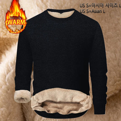 VaultHaus Warm Thermal Pullover for Men in Black with Soft Inner Lining for Comfort