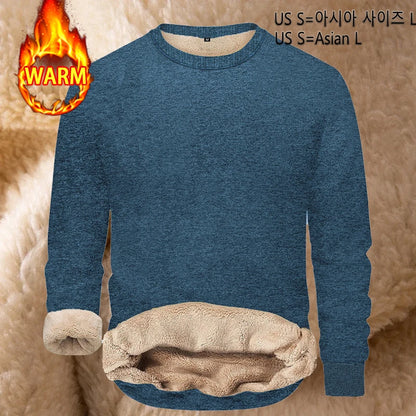 VaultHaus Thermal Pullover for men in blue with a soft, warm lining for comfort in colder weather