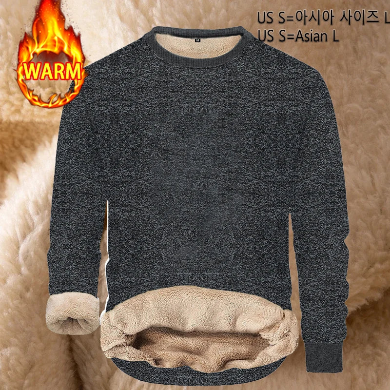 VaultHaus thermal pullover for men in dark grey with soft lining for warmth and comfort