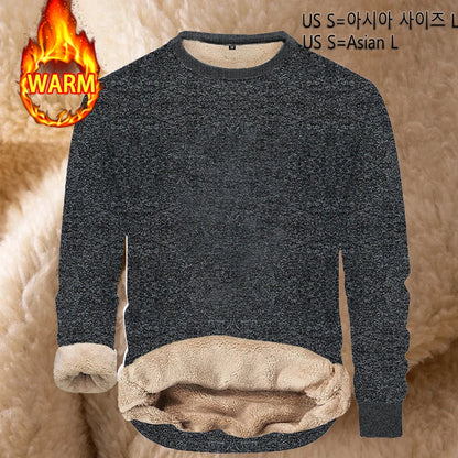 VaultHaus thermal pullover for men in dark grey with soft lining for warmth and comfort