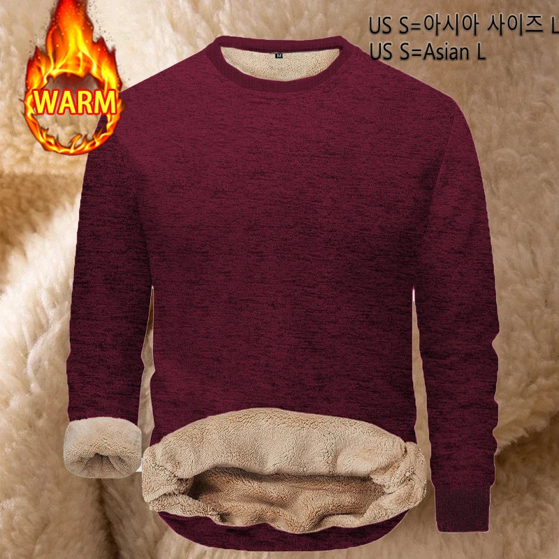 VaultHaus thermal pullover for men in burgundy with soft lining for warmth and comfort