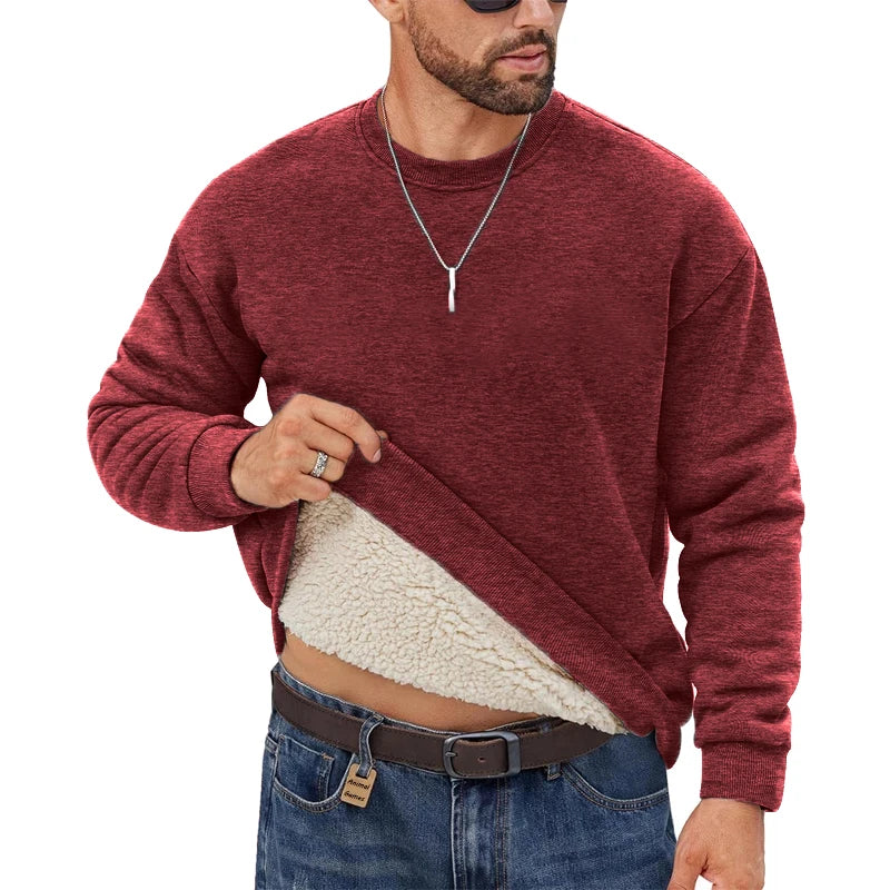 Men's VaultHaus thermal pullover for men featuring soft fleece lining and classic cut design