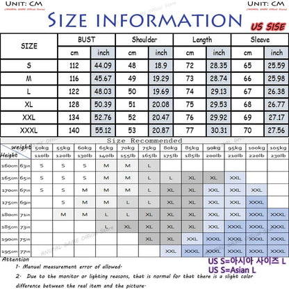 Size chart for VaultHaus thermal pullover for men with measurements in inches and cm