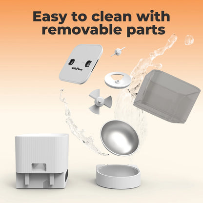 VaultHaus Automatic Cat or Dog Feeder, APP Control with Timer, featuring easy-to-clean removable parts