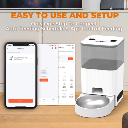 VaultHaus Automatic Cat or Dog Feeder with APP Control and Timer for Easy Scheduling and Feeding