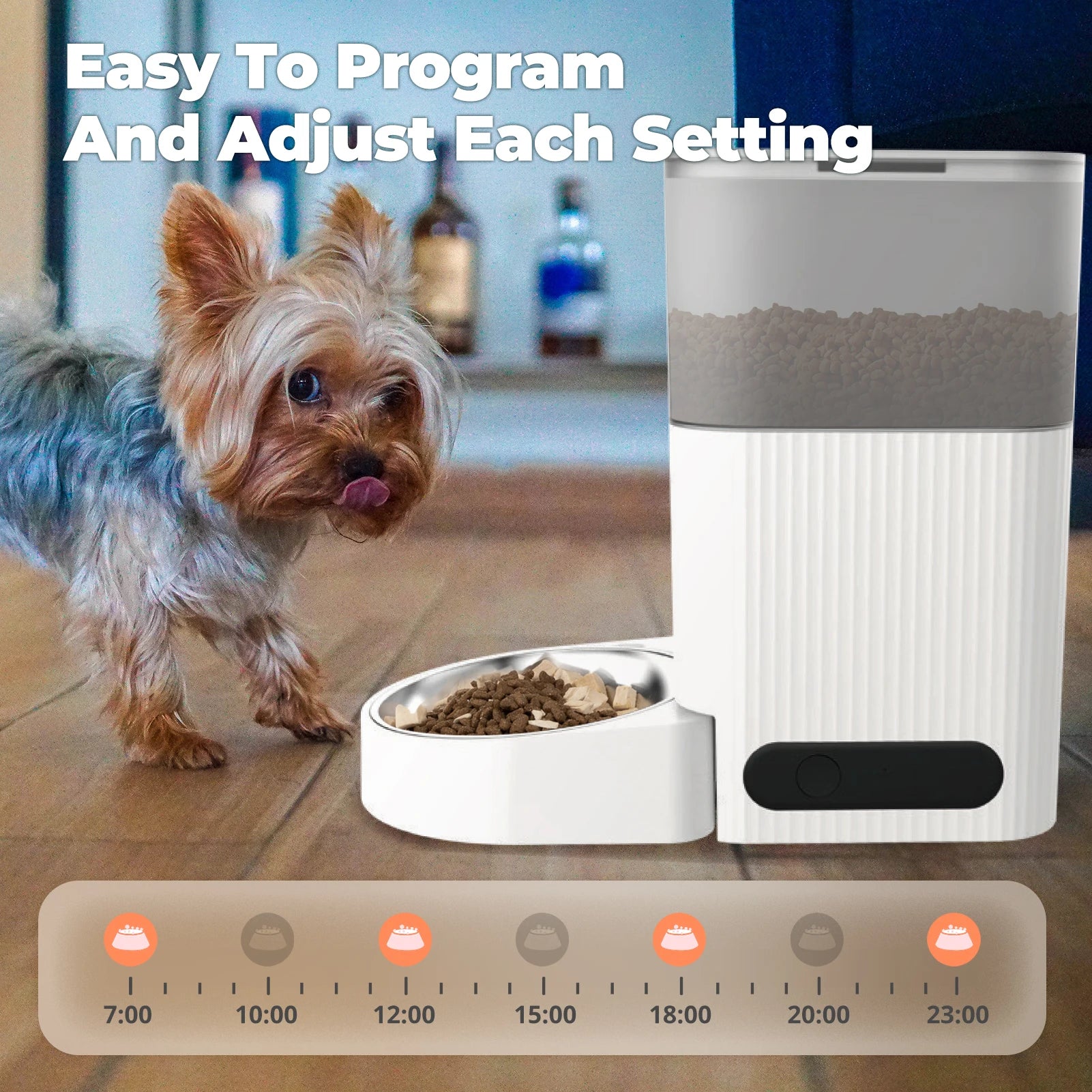 VaultHaus Automatic Cat or Dog Feeder, APP Control with Timer for easy feeding schedule management