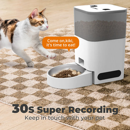 VaultHaus Automatic Cat or Dog Feeder, APP Control with Timer and 30s Super Recording feature
