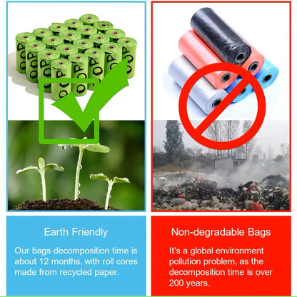 Biodegradable dog poop bags in eco-friendly packaging highlighting environmental benefits