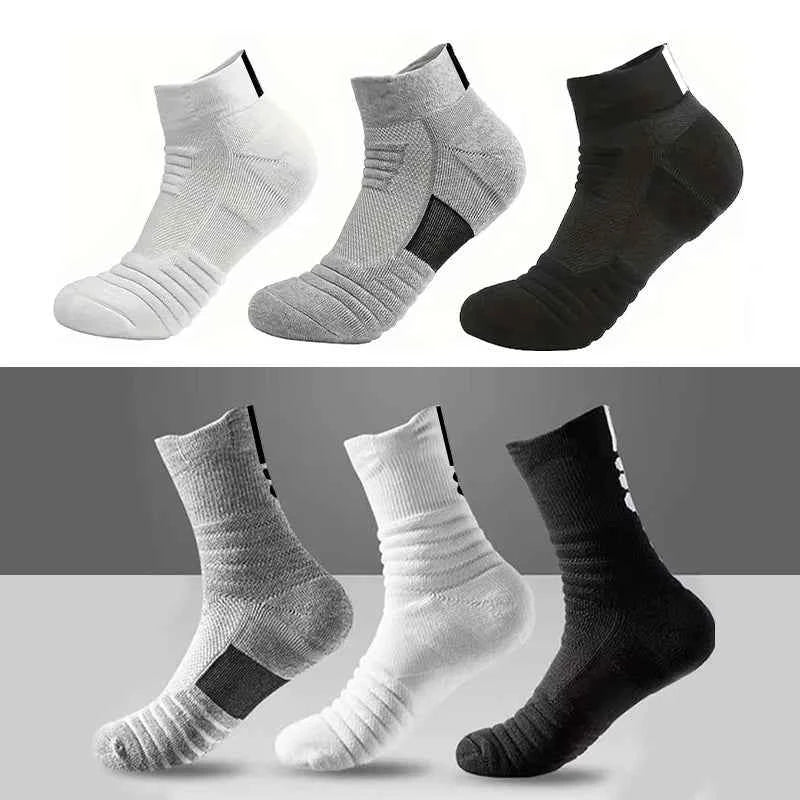 VaultHaus breathable anti-slip cotton sports socks for men in grey, black, and white colour options