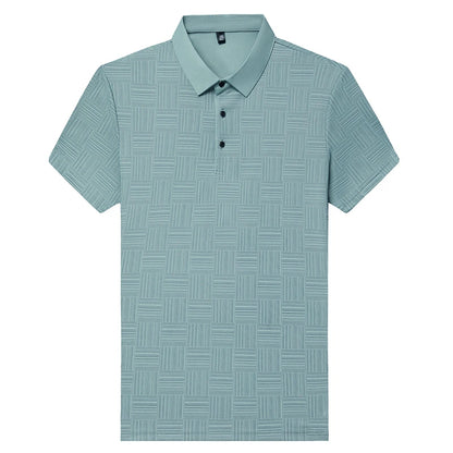 Men's New Printed Business Casual Short sleeved POLO Shirt Fashion Short sleeved Comfortable and Breathable Top 
