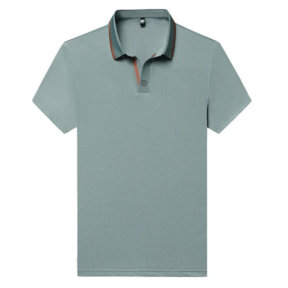 VaultHaus Business Casual Polo Top in Light Green with Contrast Collar for Versatile Style