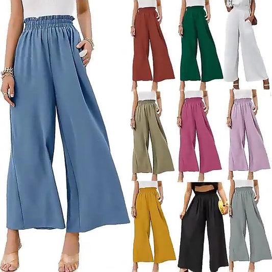 Casual wide leg pants women available in multiple colors with a comfortable waistband
