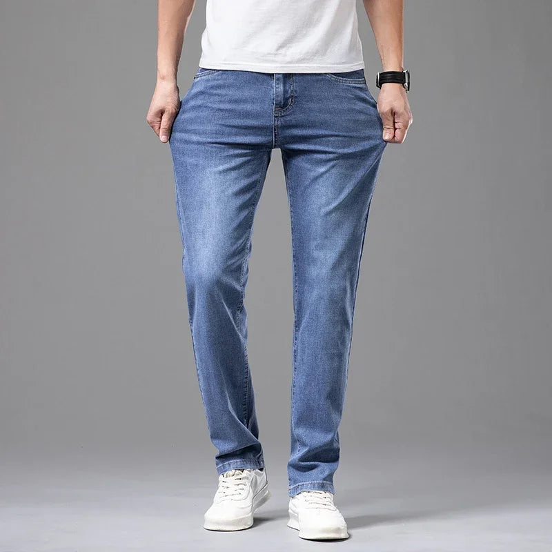 Stylish VaultHaus comfortable men's fashion jeans in light blue, perfect for casual wear