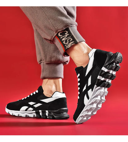 VaultHaus comfortable unisex walking sneakers in black and white for everyday wear and style
